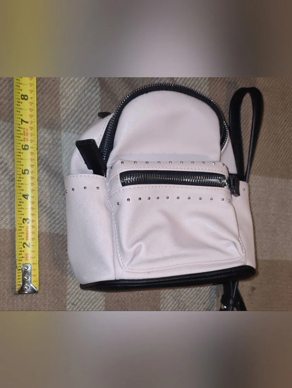 Blush Pink Mini Backpack with Stud Accents - Compact Everyday Pack